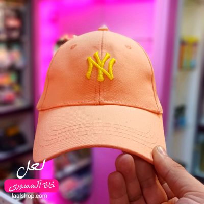 کلاه کپ کتان نارنجی NY