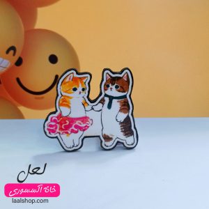 پیکسل چوبی طرح گربه های عاشق