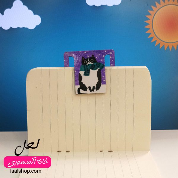 بوک‌مارک گیره‌ای طرح گربه در برف