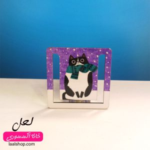 بوک‌مارک گیره‌ای طرح گربه در برف