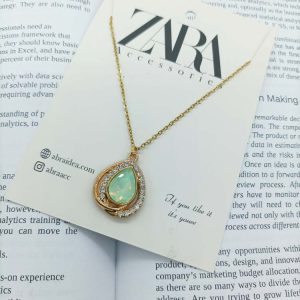 گردنبند فشن با زنجیر استیل رنگ ثابت کد 2211045
