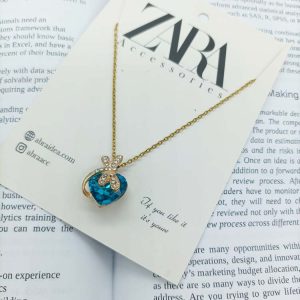 گردنبند فشن با زنجیر استیل رنگ ثابت کد 2211060