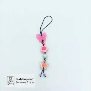 فون چارم آویز طرح گل و پروانه