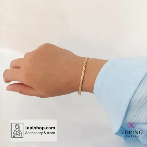 دستبند استیل رنگ ثابت برند ژوپینگ طرح مارپیچ