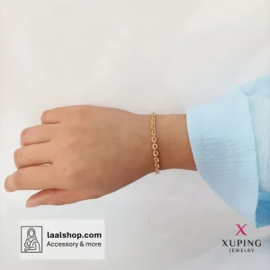 دستبند استیل رنگ ثابت برند ژوپینگ طرح زنجیر برجسته
