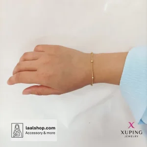 دستبند استیل رنگ ثابت برند ژوپینگ طرح ماری گوی دار