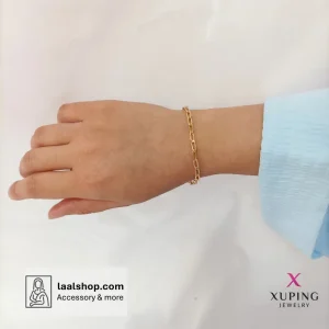 دستبند استیل رنگ ثابت برند ژوپینگ طرح زنجیری