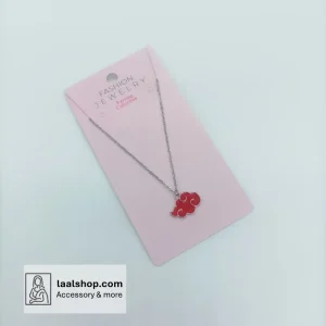 گردنبند فانتزی با زنجیر استیل طرح ابر آکاتسوکی نقره ای