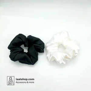 کش مو اسکرانچی ساتن سیاه و سفید