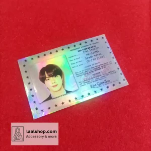 استیکر کارت عابربانک مدل متالایز طرح گروه BTS گواهینامه کاراکتر کیم سئوک جین Kim Seokjin
