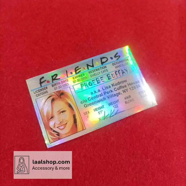 استیکر کارت عابربانک مدل متالایز طرح سریال فرندز گواهینامه کاراکتر فیبی بوفی Phoebe Buffay