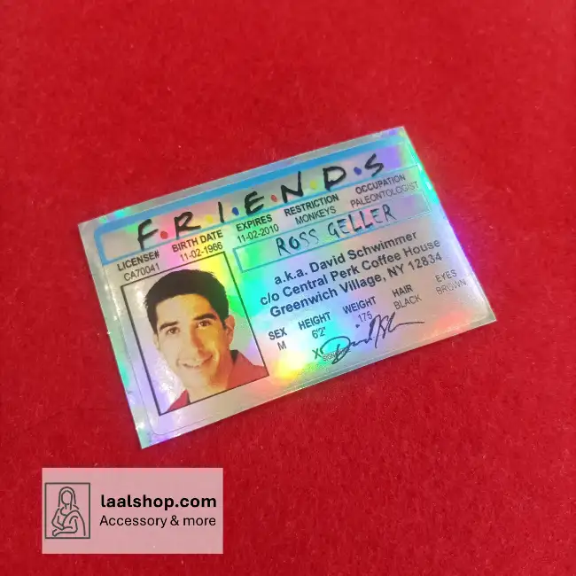 استیکر کارت عابربانک مدل متالایز طرح سریال فرندز گواهینامه کاراکتر راس گلر Ross Geller