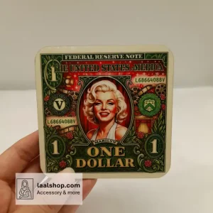 زیرلیوانی چوبی طرح‌دار درجه یک طرح مرلین مونرو Marilyn Monroe
