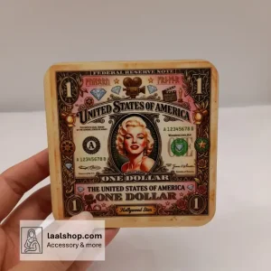 زیرلیوانی چوبی طرح‌دار درجه یک طرح مرلین مونرو Marilyn Monroe 2
