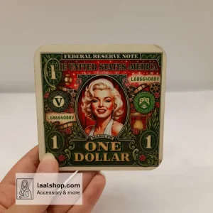 زیرلیوانی چوبی طرح‌دار درجه یک طرح مرلین مونرو Marilyn Monroe 2