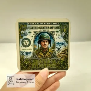 زیرلیوانی چوبی طرح‌دار درجه یک طرح فیلم نجات سرباز رایان Saving Private Ryan