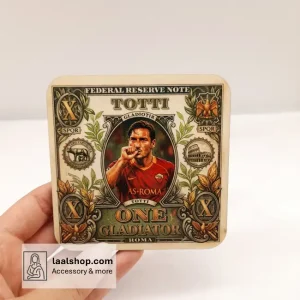 زیرلیوانی چوبی طرح‌دار درجه یک طرح فرانچسکو توتی Francesco Totti