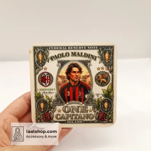 زیرلیوانی چوبی طرح‌دار درجه یک طرح پائولو مالدینی Paulo Maldini