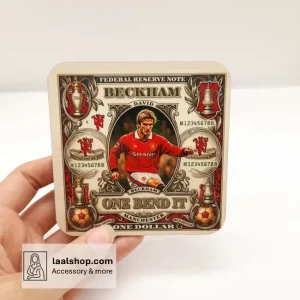 زیرلیوانی چوبی طرح‌دار درجه یک طرح دیوید بکهام David Beckham