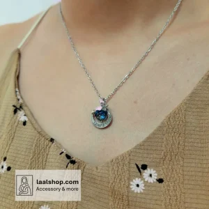 گردنبند سوارسکی پینترستی رنگ ثابت طرح کهکشان و پروانه