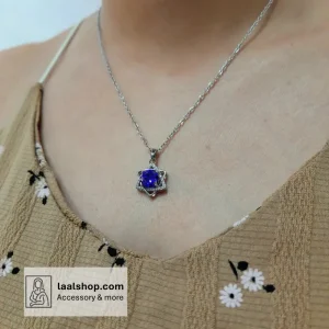 گردنبند سوارسکی پینترستی رنگ ثابت طرح ستاره آبی