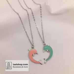 گردنبند ست دوستی طرح دلفین های عاشق