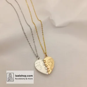 گردنبند ست دوستی مگنتی طرح قلب دختر پسر دو رنگ