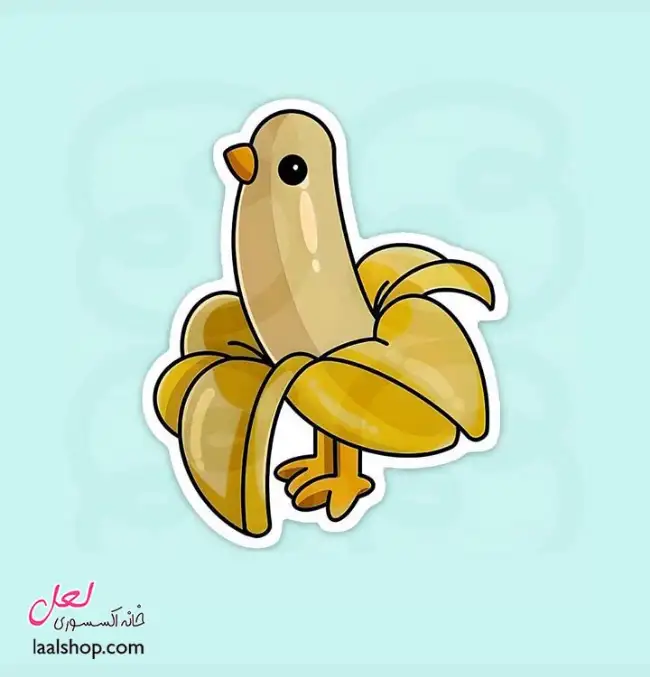 استیکر ضد آب لپ تاپ و گوشی طرح موز پرنده