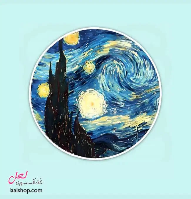 استیکر ضد آب لپ تاپ و گوشی طرح شب پرستاره ونگوگ