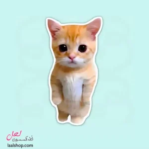استیکر ضد آب لپ تاپ و گوشی طرح گربه مظلوم