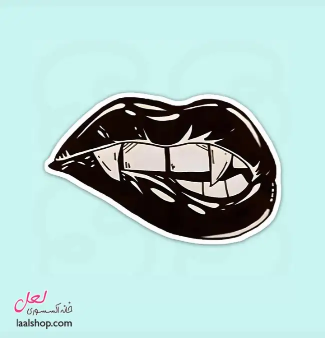 استیکر ضد آب لپ تاپ و گوشی طرح دندان ومپایر