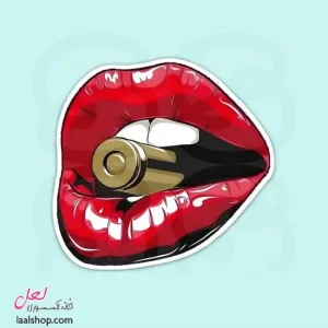استیکر ضد آب لپ تاپ و گوشی طرح گلوله در دهان