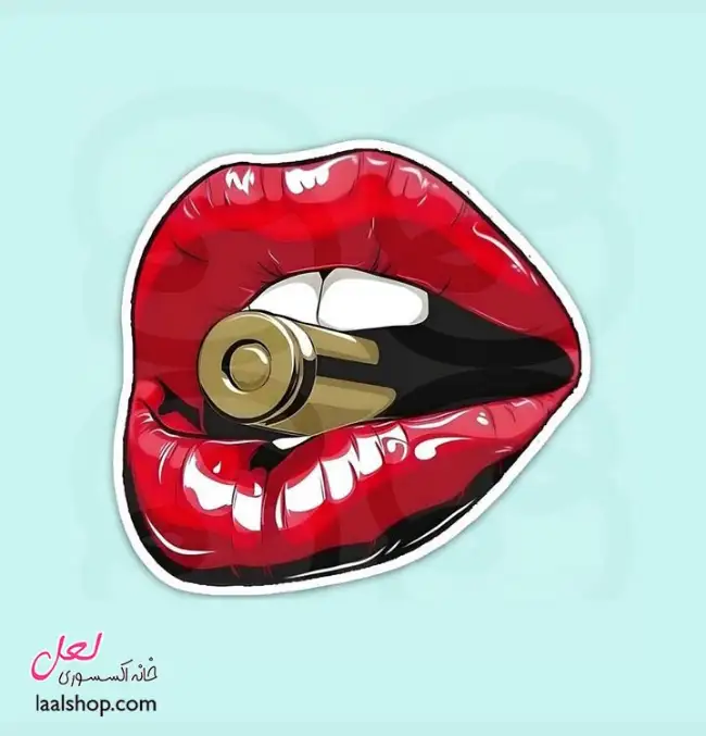 استیکر ضد آب لپ تاپ و گوشی طرح گلوله در دهان