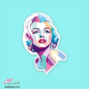 استیکر ضد آب لپ تاپ و گوشی طرح مرلین مونرو آبرنگی