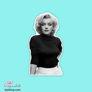 استیکر ضد آب لپ تاپ و گوشی طرح مرلین مونرو سیاه سفید