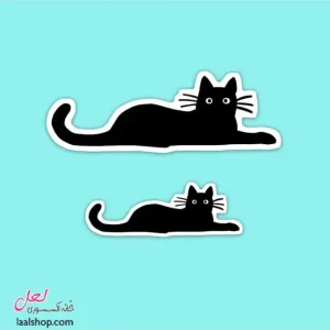 استیکر ضد آب لپ تاپ و گوشی طرح گربه سیاه