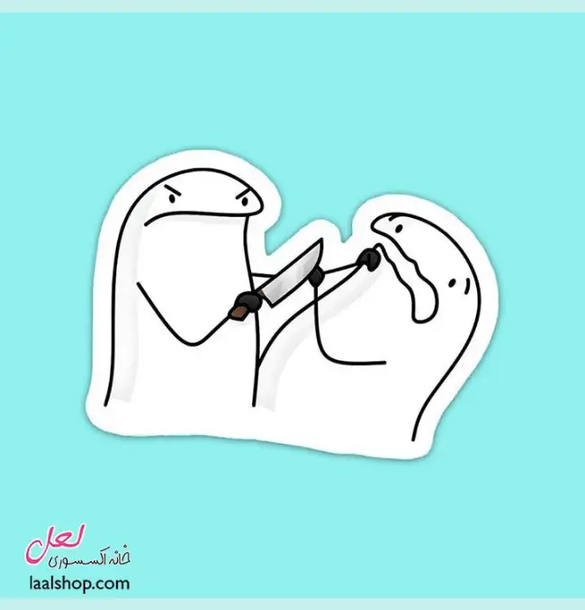استیکر ضد آب لپ تاپ و گوشی طرح دعوای میمها