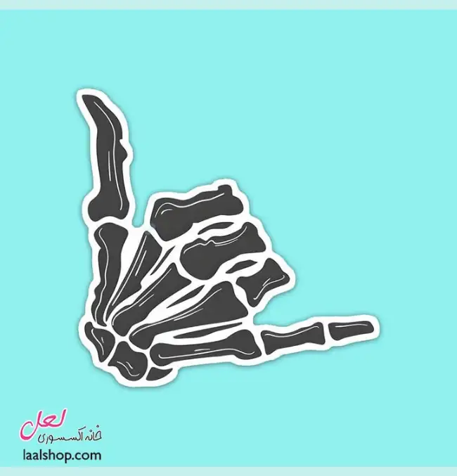استیکر ضد آب لپ تاپ و گوشی طرح لایک اسکلت