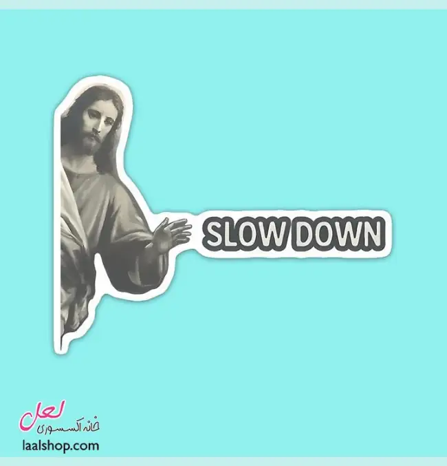 استیکر ضد آب لپ تاپ و گوشی طرح Slow Down