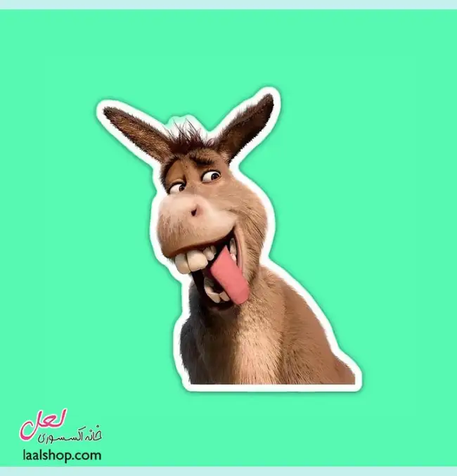 استیکر ضد آب لپ تاپ و گوشی طرح خر شرک