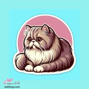 استیکر ضد آب لپ تاپ و گوشی طرح گربه پیر خردمند