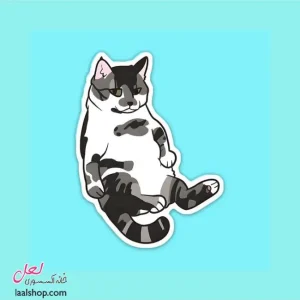 استیکر ضد آب لپ تاپ و گوشی طرح گربه خپل