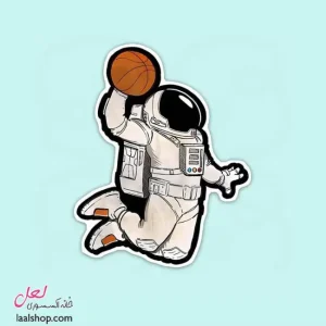 استیکر ضد آب لپ تاپ و گوشی طرح فضانورد بسکتبالیست