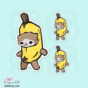 استیکر ضد آب لپ تاپ و گوشی طرح گربه موزی Banana Cat