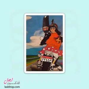 استیکر ضد آب لپ تاپ و گوشی طرح موتورسوار قجری